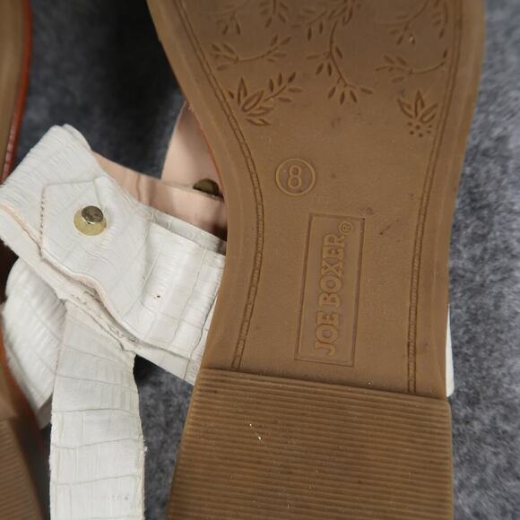 Joe Boxer Shoes Womens 8 Sandal Slingback Casual Flat Comfort Buckle Strap White - Picture 11 of 11